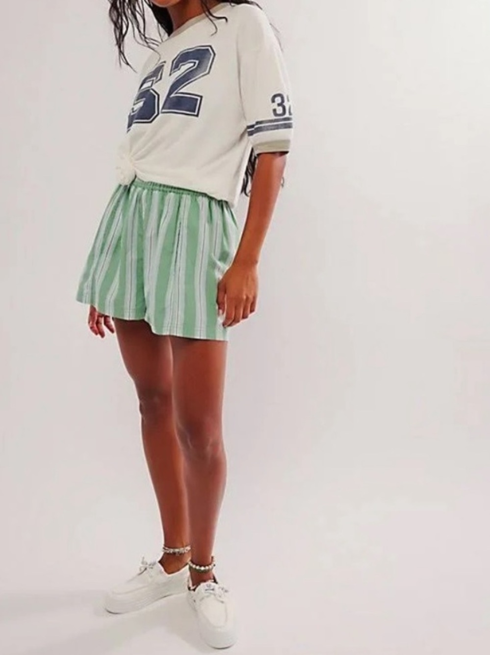 Free People Striped Pull-On Shorts - Picture 4 of 7